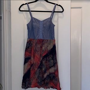 Colorful dress with jean top